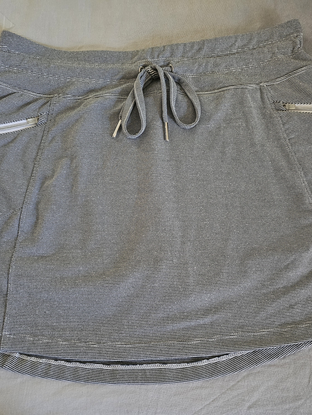 Kyodan Blue and White Striped Drawstring Skort